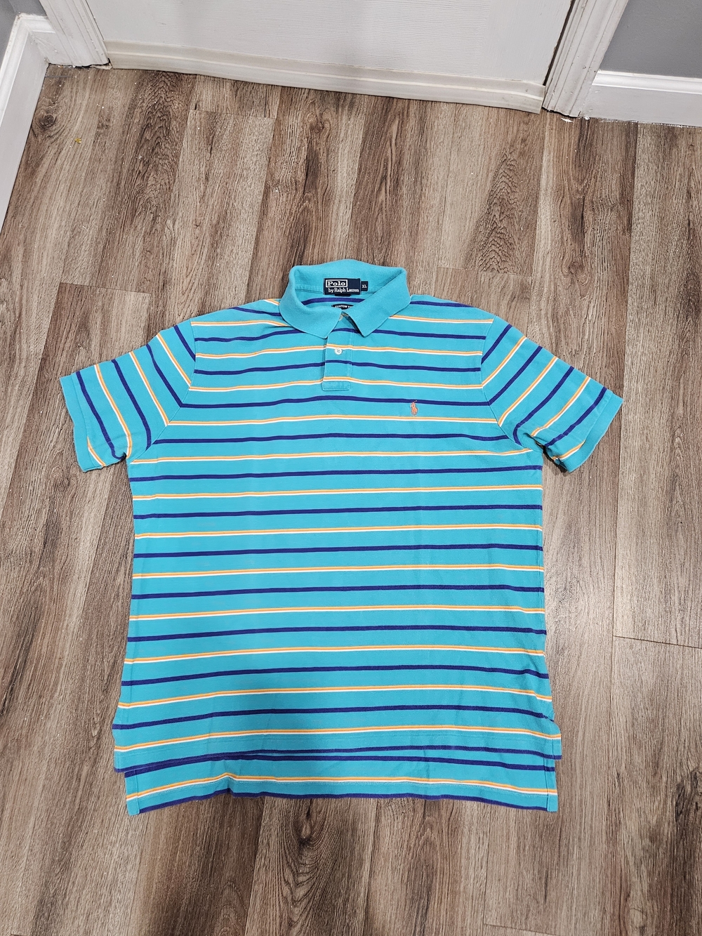 Polo by Ralph Lauren Men’s Turquoise Striped Polo Shirt